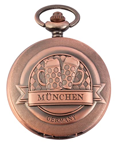 Excellanc Taschen-Uhr mit Kette Unisex München Analog Quarz 4000028 (kupferfarbig) von Excellanc