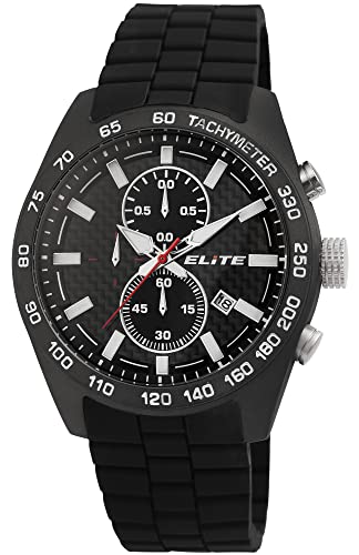 Excellanc Elite Herrenuhr Schwarz Analog Datum Chronograph Silikon Quarz 5 Bar Armbanduhr Excellanc Elite Herrenuhr Schwarz Analog Datum Chronograph Silikon Quarz 5 Bar Armbanduhr von Excellanc