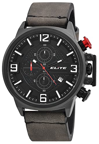 Excellanc Elite Herrenuhr Schwarz Anthrazit Analog Datum Chronograph Kunst-Leder Quarz 3 Bar Armbanduhr Excellanc Elite Herrenuhr Schwarz Anthrazit Analog Datum Chronograph Kunst-Leder Quarz 3 Bar Armbanduhr von Excellanc