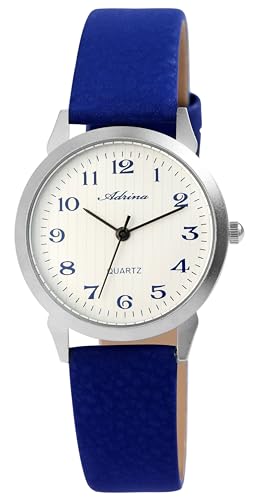 Excellanc Adrina Modische Damen Armband Uhr Weiß Blau Analog Leder Imitat Quarz 91900222008 von Excellanc