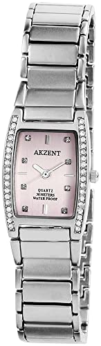 Excellanc Akzent Crystal Design Damen Armband Uhr Silber Analog Metall Strass Steine Kristalle Frauen 3 Bar Quarz 9SS8223800006 von Excellanc