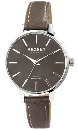 Excellanc Akzent Mode Damen Armband Uhr Braun Analog Kunst Leder Quarz 91900247005 von Excellanc