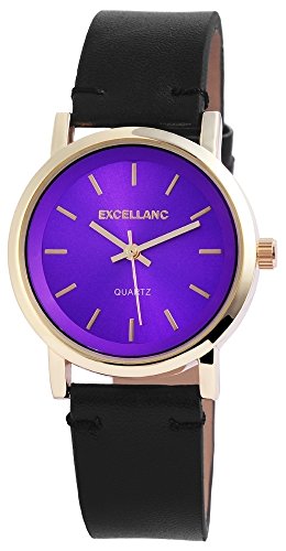 Excellanc Damen-Uhr Kunstleder Modern Trend Rund Analog Quarz 195003800204 von Excellanc