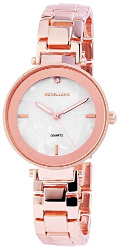 Excellanc Damen-Uhr Metall Leuchtzeiger Analog Quarz 180XXXX00038 (roségoldfarbig weiß) von Excellanc