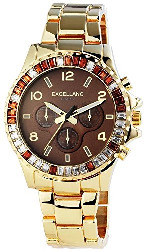 Excellanc Damen Analog Quarz Uhr mit Edelstahl Armband 152407000040 von Excellanc