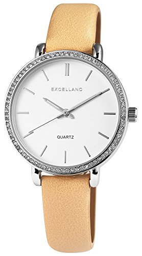 Excellanc Damen – Uhr Lederimitation Armbanduhr Analog Quarz 1900005 von Excellanc