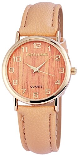 Excellanc Damen Analog Quarz Uhr mit Lederimitat Armband 195007500193 von Excellanc