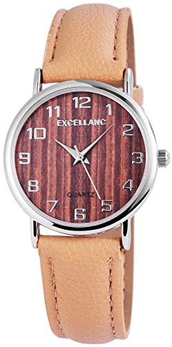 Excellanc Damen Analog Quarz Uhr mit Lederimitat Armband 195027600193 von Excellanc