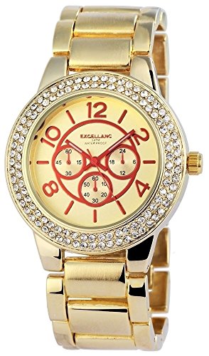 Excellanc Damen Analog Quarz Uhr mit Verschiedene Materialien Armband 152804000025 von Excellanc