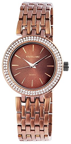 Excellanc Damen Analog Quarz Uhr mit Verschiedene Materialien Armband 152857000020 von Excellanc