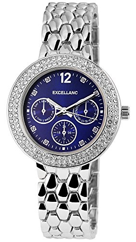 Excellanc Damen Armbanduhr Metallband Analog Quarz Silberfarbig 152323000010 von Excellanc