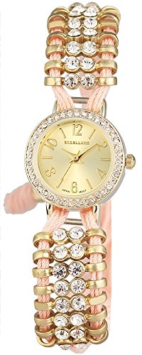 Excellanc Damen-Uhr Metall Textil Similistein-Besatz Analog Quarz 152404000039 von Excellanc