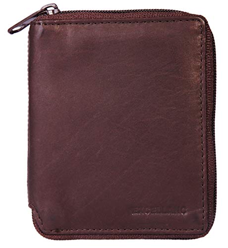 Excellanc Damen-Geldbörse Echt Leder Hochformat 12 x 10 x 2 cm 3000339 (braun) von Excellanc