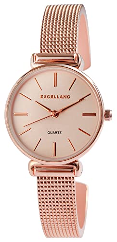 Excellanc Damen-Spangenuhr Metall Trend Mode Analog Quarz 1800228 (roségoldfarbig) von Excellanc