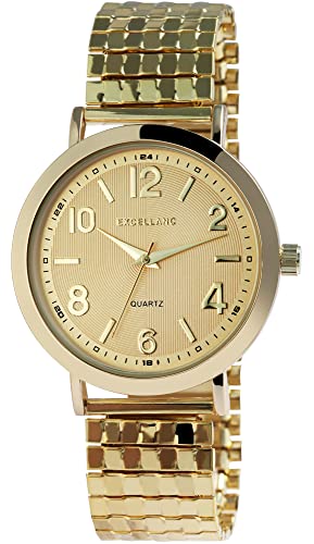 Excellanc Damen-Uhr Edelstahl Zugband Analog Quarz 1700064 (goldfarbig) von Excellanc