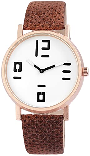 Excellanc Damen-Uhr Kunstleder Armband Dornschließe Analog Quarz 1900141 (braun) von Excellanc