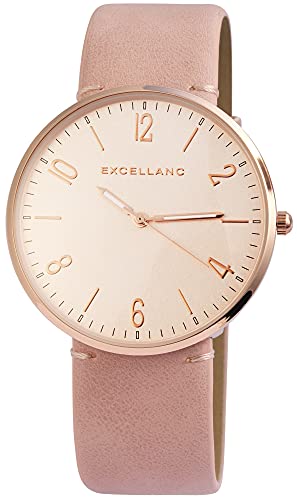 Excellanc Damen-Uhr Kunstleder Armband Dornschließe Analog Quarz 1900146 (rosa) von Excellanc