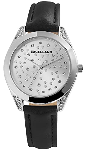 Excellanc Damen – Uhr Lederimations Armband Analog Quarz Uhrwerk 1900176 (schwarz) von Excellanc
