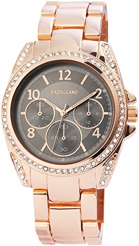 Excellanc Damen – Uhr Metall Armbanduhr Faltschließe Analog Quarz 1800117 von Excellanc