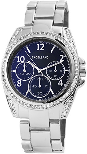 Excellanc Damen – Uhr Metall Armbanduhr Faltschließe Analog Quarz 1800117 von Excellanc