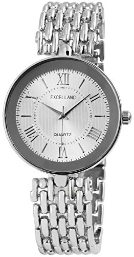 Excellanc Damen – Uhr Metall Armbanduhr Faltschließe Analog Quarz 1800128 von Excellanc
