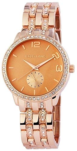 Excellanc Damen – Uhr Metall Armbanduhr Strass Analog Quarz 1800013 von Excellanc