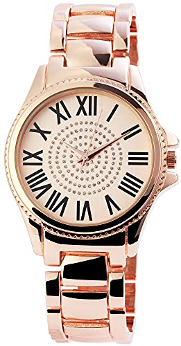 Excellanc Damen-Uhr Metall Gliederarmband Faltschließe Analog Quarz 1800118 (roségoldfarbig) von Excellanc
