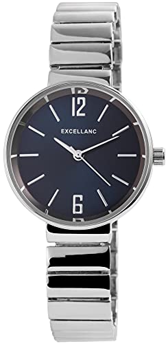 Excellanc Damen-Uhr Metall Gliederarmband Clipverschluss Analog Quarz 1800142 (silberfarbig blau) Excellanc Damen-Uhr Metall Gliederarmband Clipverschluss Analog Quarz 1800142 (silberfarbig blau) von Excellanc