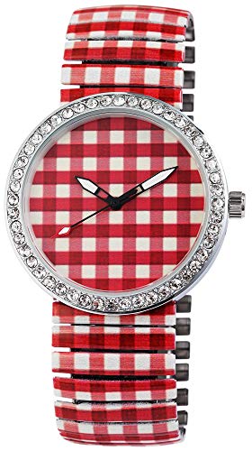 Excellanc Damen – Uhr Edelstahl Zugband Armbanduhr Strass Analog Quarz 1700032 von Excellanc