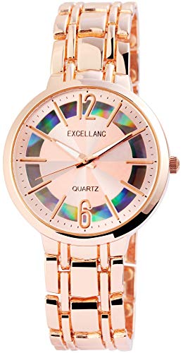 Excellanc Damen – Uhr Metallband Faltschließe Analog Quarz 1800127 von Excellanc