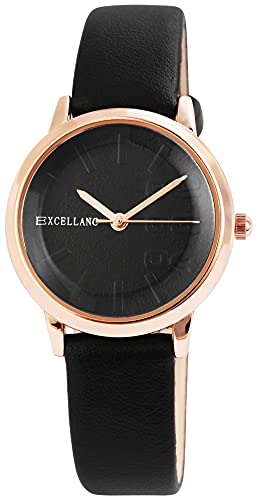Excellanc Damen-Uhr Kunstleder Armband Dornschließe Analog Quarz 1900169 (schwarz) Excellanc Damen-Uhr Kunstleder Armband Dornschließe Analog Quarz 1900169 (schwarz) von Excellanc