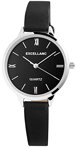 Excellanc Damen-Uhr Kunstleder Armband Dornschließe Analog Quarz 1900165 (schwarz) Excellanc Damen-Uhr Kunstleder Armband Dornschließe Analog Quarz 1900165 (schwarz) von Excellanc