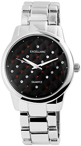 Excellanc Damen – Uhr Metallband Crystal Besatz Analog Quarz 1800129 von Excellanc