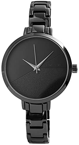 Excellanc Damen-Uhr Metall Gliederarmband Clipverschluss Analog Quarz 1800136 (schwarz) von Excellanc