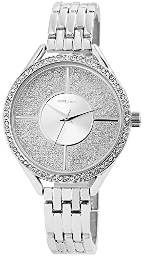 Excellanc Damen-Uhr Metall Gliederarmband Clipverschluss Strass Analog 1800135 (silberfarbig) von Excellanc