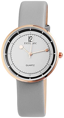 Excellanc Damen-Uhr Kunstleder Armband Dornschließe Analog Quarz 1900168 (grau roségoldfarbig) Excellanc Damen-Uhr Kunstleder Armband Dornschließe Analog Quarz 1900168 (grau roségoldfarbig) von Excellanc