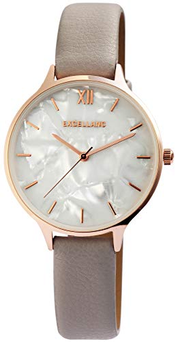 Excellanc Damen - Uhr Lederimitations Armbanduhr Analog Quarz 1900152 von Excellanc