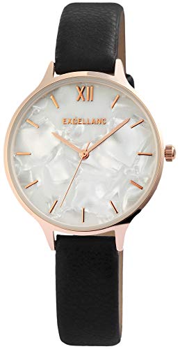Excellanc Damen - Uhr Lederimitations Armbanduhr Analog Quarz 1900152 von Excellanc
