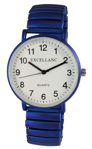 Excellanc Damenuhr mit Zugarmband, metallisches Design, blau von Excellanc