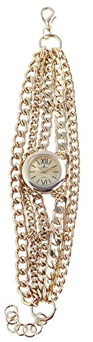 Excellanc Elegante Damen Ketten Armband Uhr Gold Analog Metall Römisch Quarz 9510004000013 von Excellanc