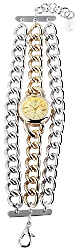 Excellanc Elegante Damen Ketten Armband Uhr Gold Silber Analog Metall Römisch Quarz 9510014000018 von Excellanc