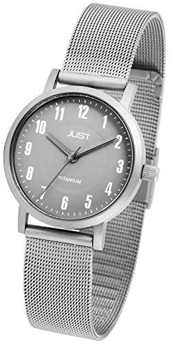 Excellanc Elegante Damen Titan Armband Uhr Grau Analog Meshband 5ATM Klassisch 9JU10191003 von Excellanc