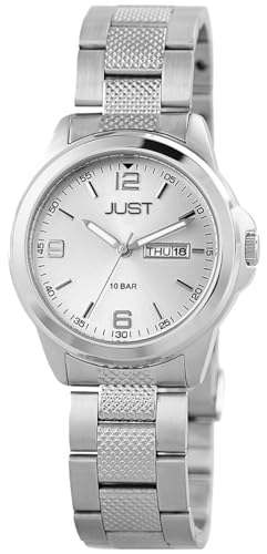 Excellanc Elegante Herren Armband Uhr Silber Analog Datum & Tag 10ATM Klassisch Analog 9JU20088003 von Excellanc