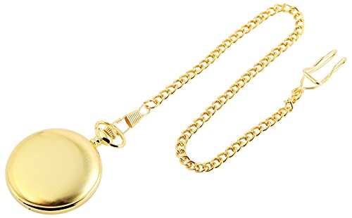 Excellanc Elegante Taschenuhr Analog Weiß Gold Analog - mit Kette und Clip - Quarz 94000007001 von Excellanc