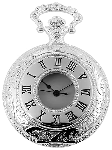 Excellanc Elegante Taschenuhr Weiß Silber Analog Sprungdeckel Quarz 9485822000004 von Excellanc