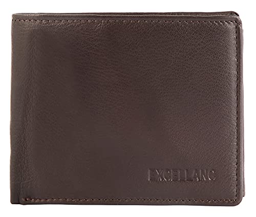 Excellanc Herren-Geldbörse Echt Leder Querformat 11 x 8,5 x 2,5 cm 3000416 (braun) von Excellanc