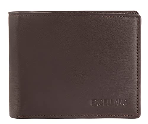 Excellanc Herren-Geldbörse Echt Leder Querformat 10 x 8,5 x 2 cm 3000412 (braun) von Excellanc