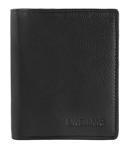 Excellanc Herren-Geldbörse Echt Leder Hochformat 11 x 8,5 x 2 cm 3000413 (schwarz) von Excellanc