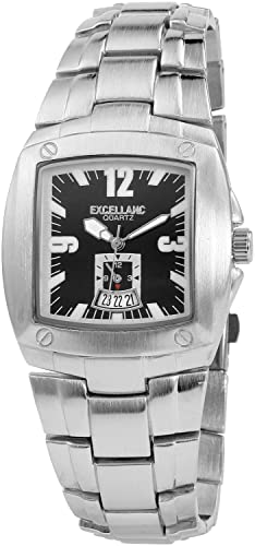 Excellanc Herren Armband Uhr Schwarz Silber Analog Chrono-Look Datum Metall 9284021000129 von Excellanc