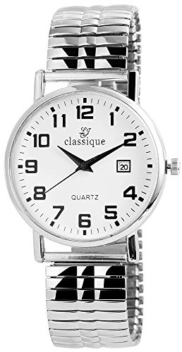 Classique Herren-Uhr Metallzugband Datumsangabe Elegant Analog Quarz 2700018 von Excellanc